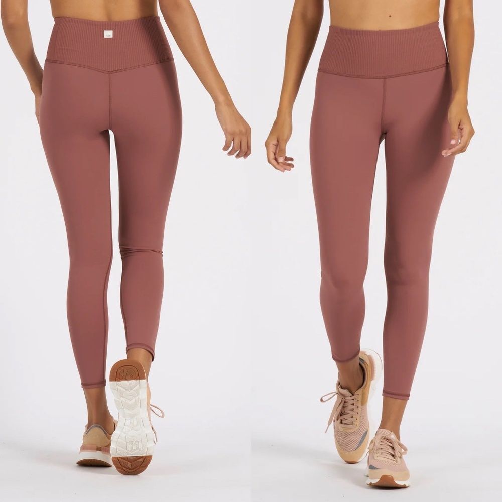 Vuori Rib Waistband Studio Leggings - Terracotta | Size S